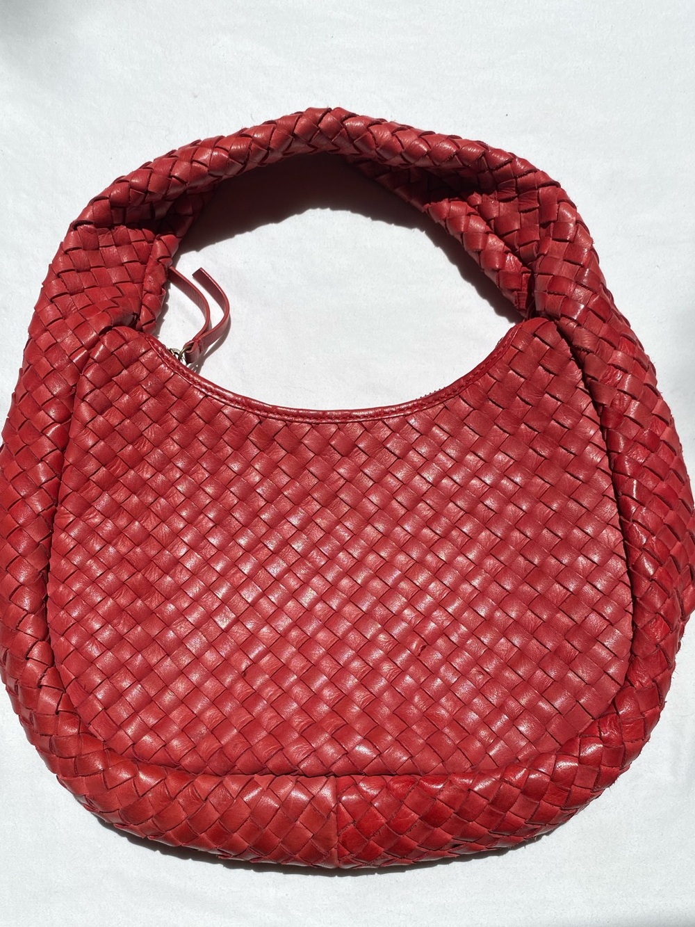 Genuine Leather Hobo Bag - Unbranded Bottega Style MADE IN INDIA Red